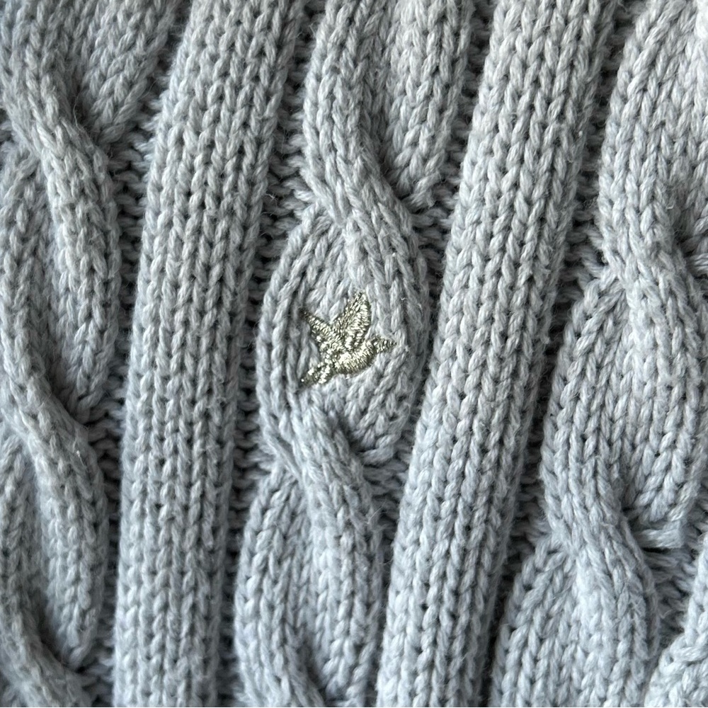 Aerie Baby Blue Hooded Button Up Chunky Knit Sweater | L - Picture 4 of 7